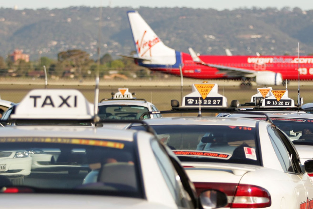 Taxi drivers at the Adelaide Airport. 