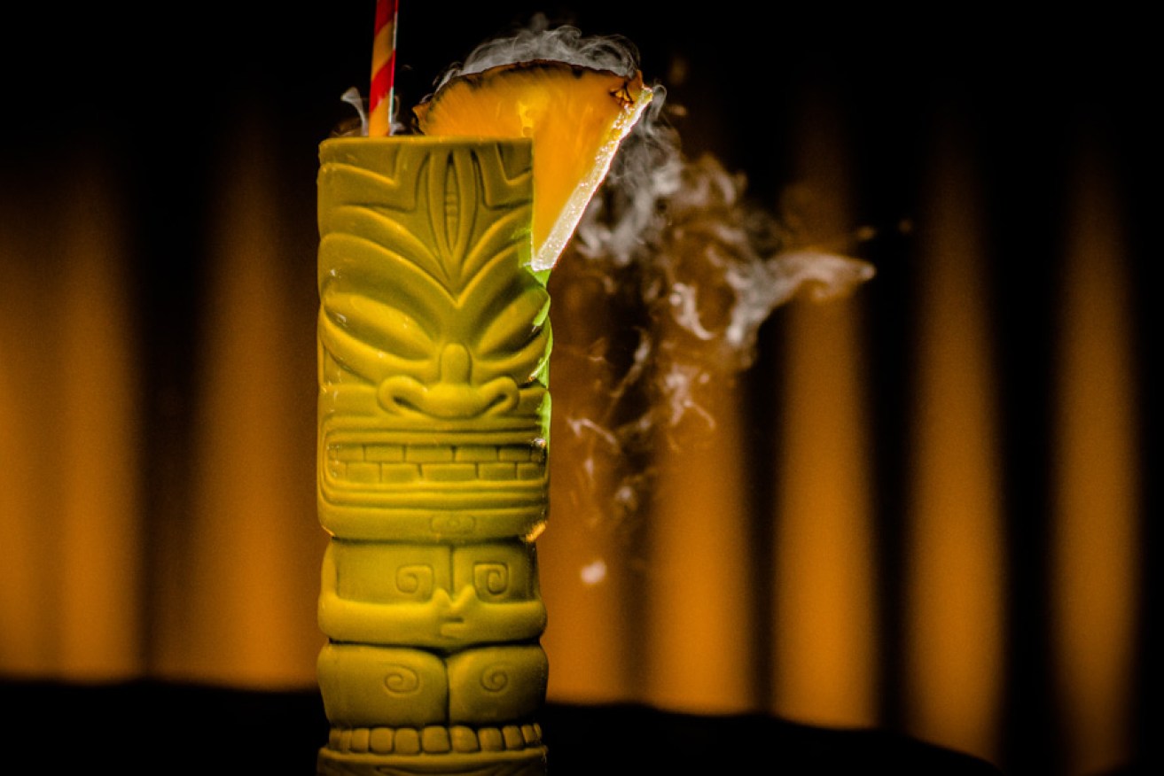 The Collins Bar's Smoking Tiki Punch. Photo: Nat Rogers/InDaily