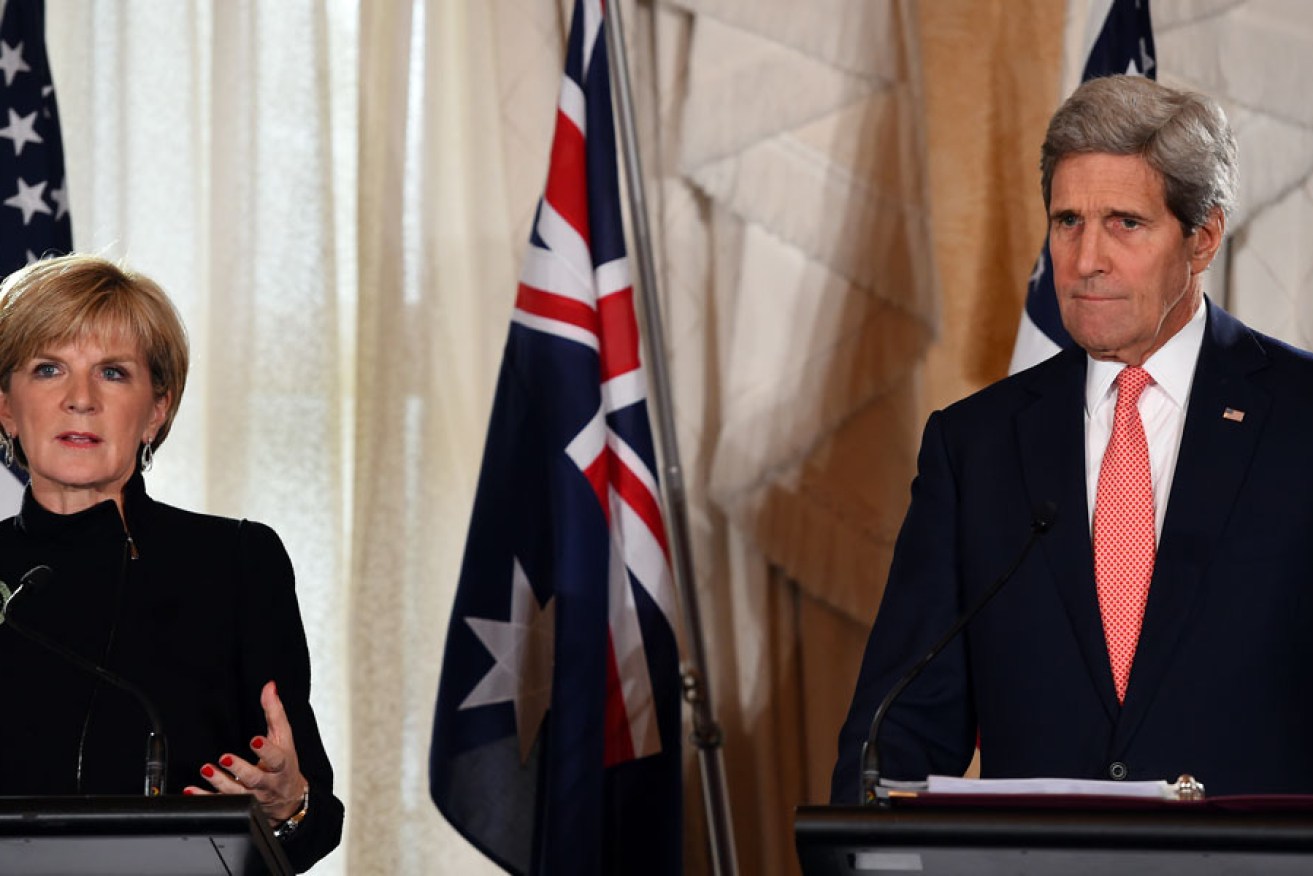 Australian Foreign Minister Julie Bishop and US Secretary of State John Kerry speak to the media after joint talks in Sydney in August.