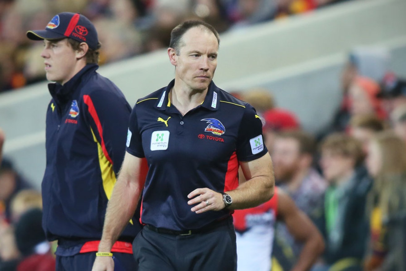 Brenton Sanderson during the Crows' disastrous loss to Melbourne.