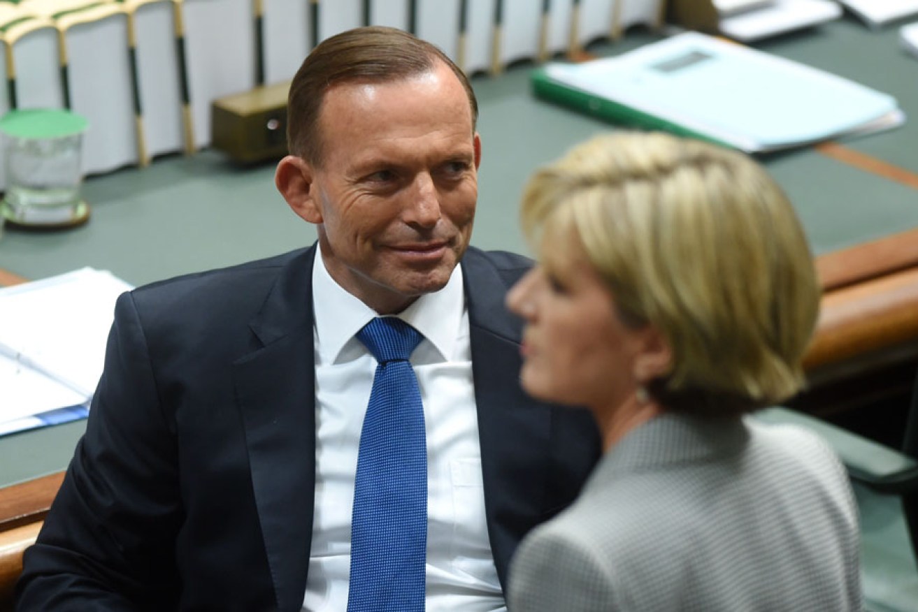 Tony Abbott with Foreign Minister Julie Bishop during question time