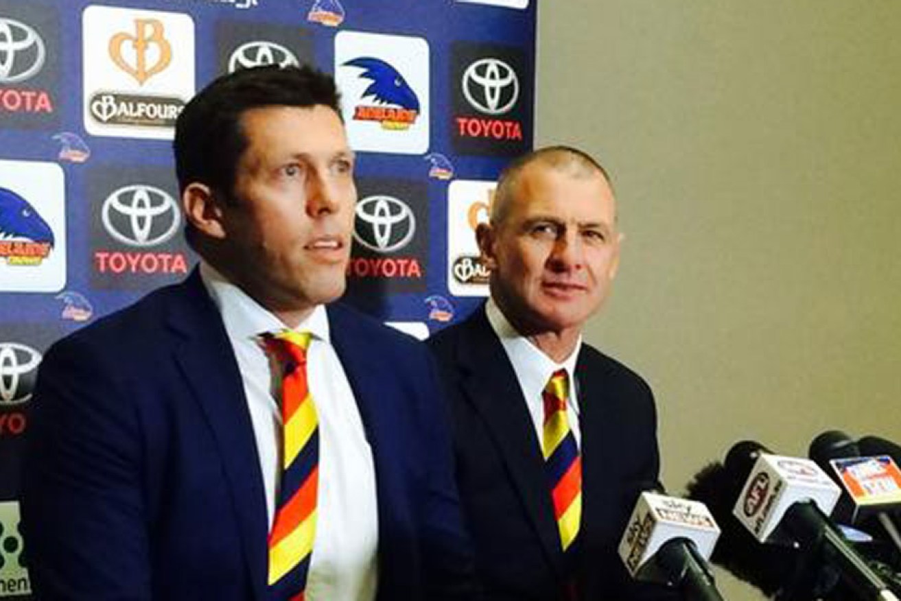 Phil Walsh (right) with club CEO Andrew Fagan.