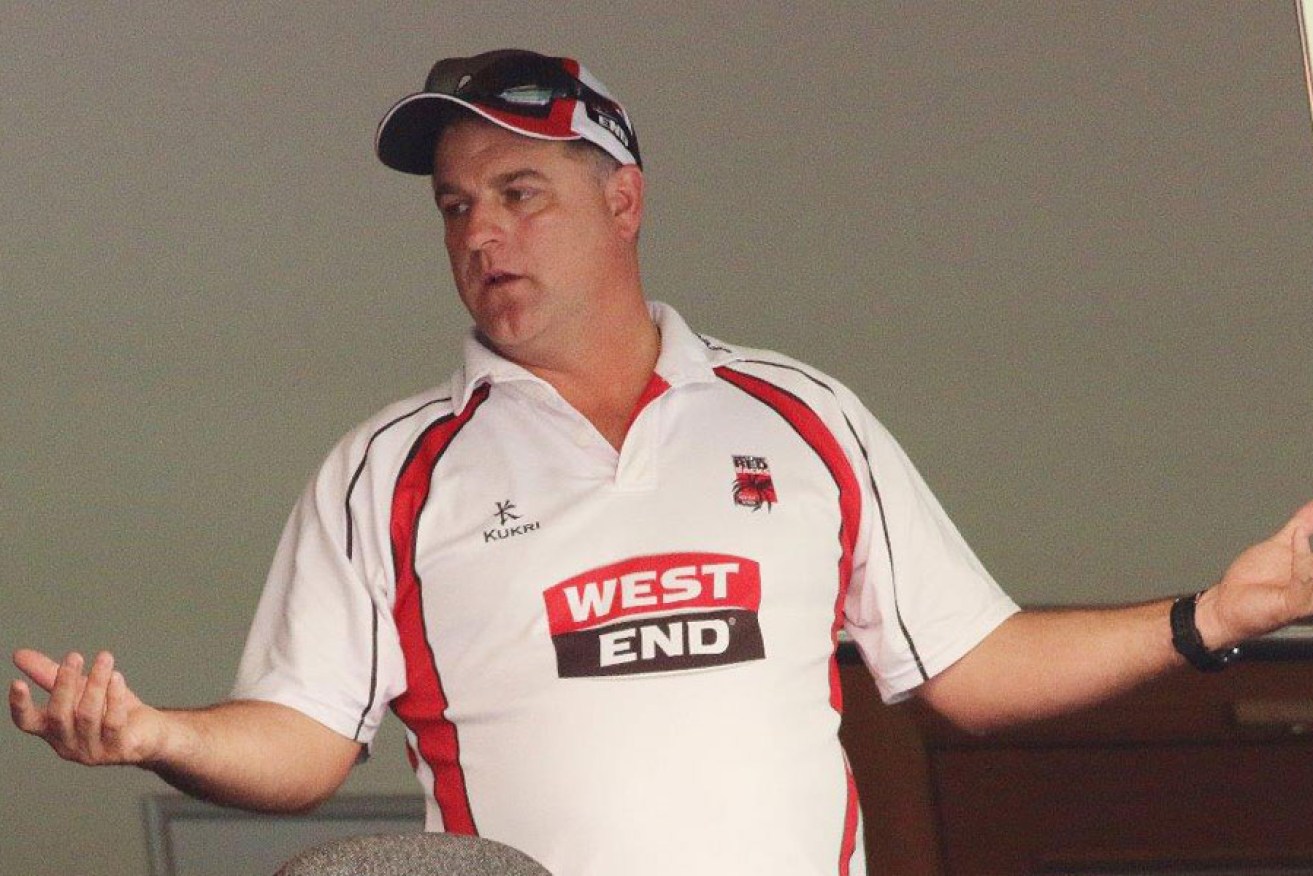 A frustrated Darren Berry in the players' enclosure during the disastrous final day against Victoria.