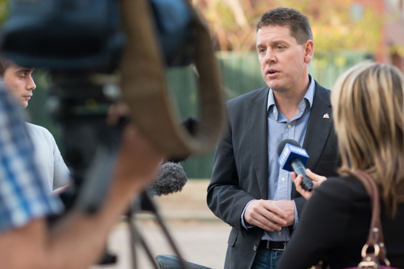 Stephen Yarwood fronts the media during his term as Lord Mayor. Photo: Nat Rogers/InDaily