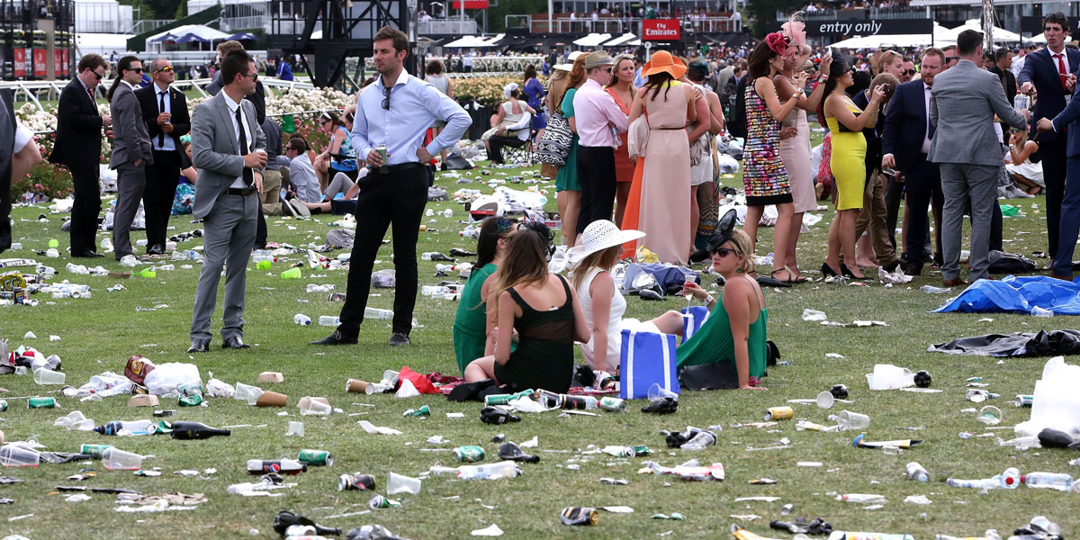 The end of a long day at Flemington. AAP photo