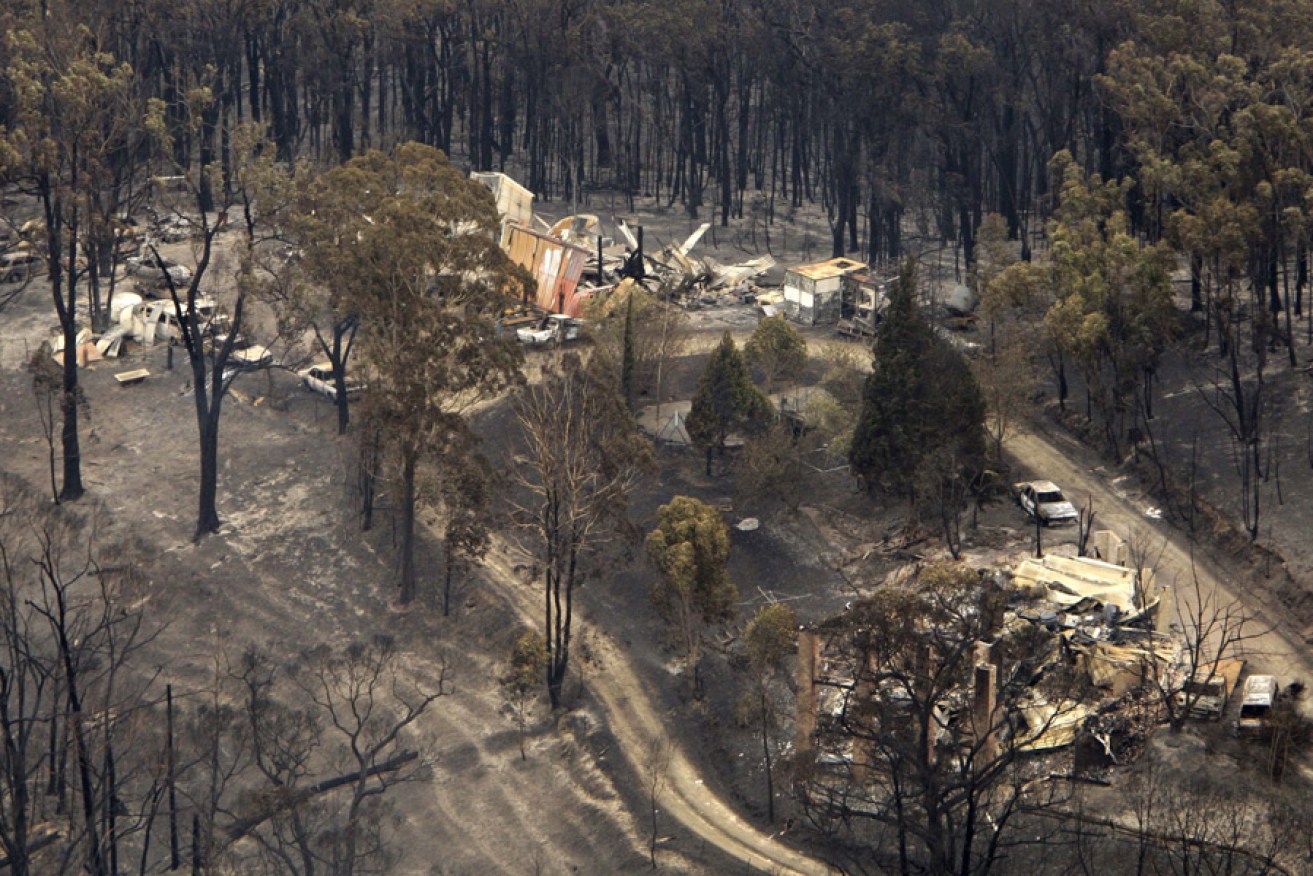 Property destroyed by the bushfires near Kinglake on Black Saturday. Photo: AAP
