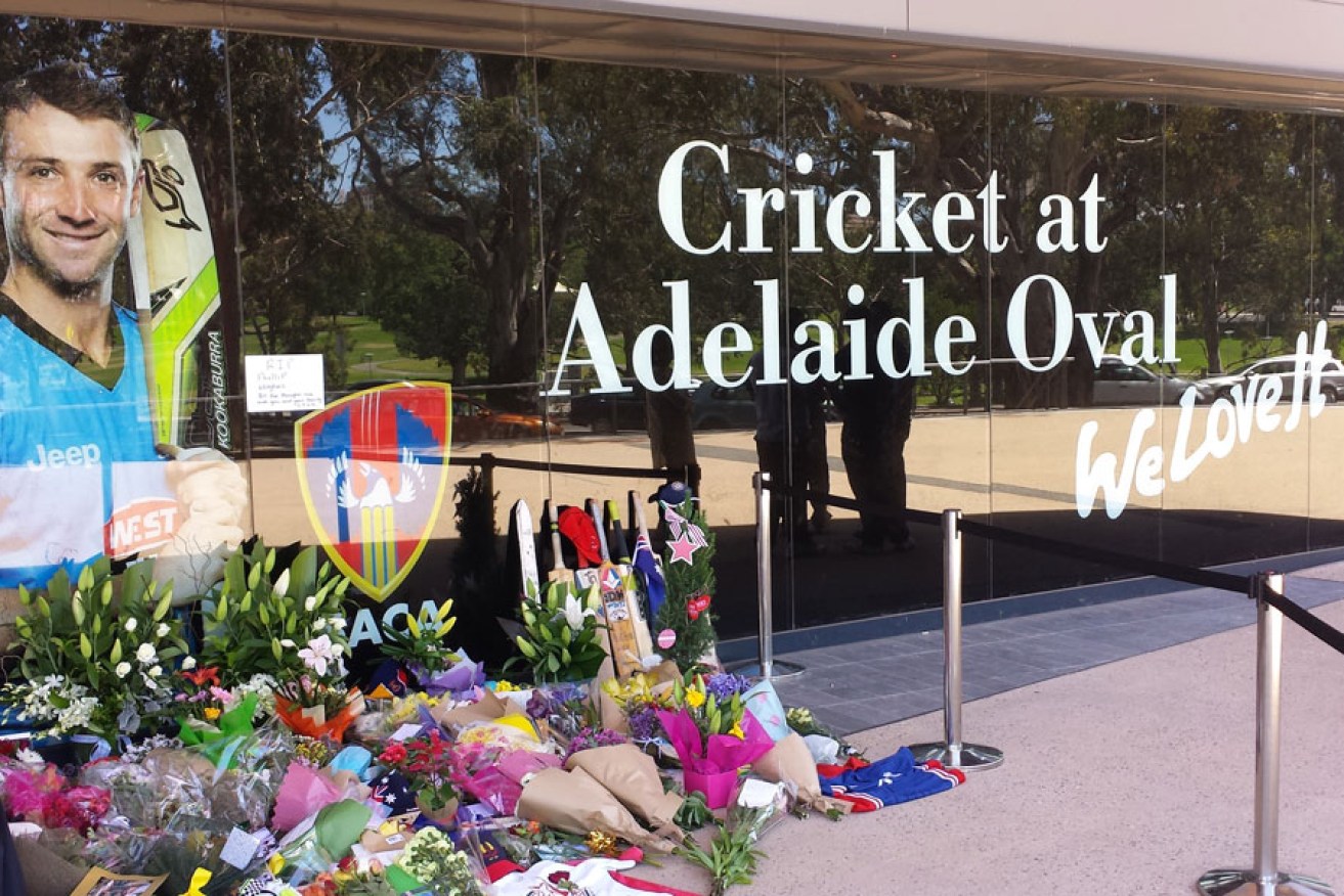 Tributes to Phil Hughes at Adelaide Oval, which will now host the first Test.