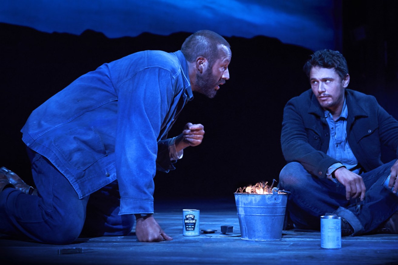 Chris O'Dowd and James Franco in Of Mice and Men. Photos: Richard Phibbs