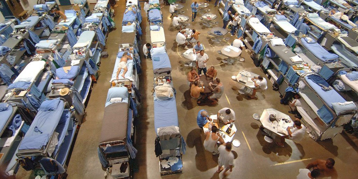 Prison overcrowding at the Mule Creek State Prison in Ione, California. Photo: California Department of Corrections and Rehabilitation.