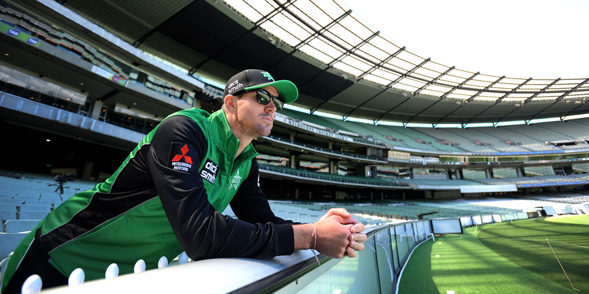 Kevin Pietersen at the MCG in Melbourne Stars colours.