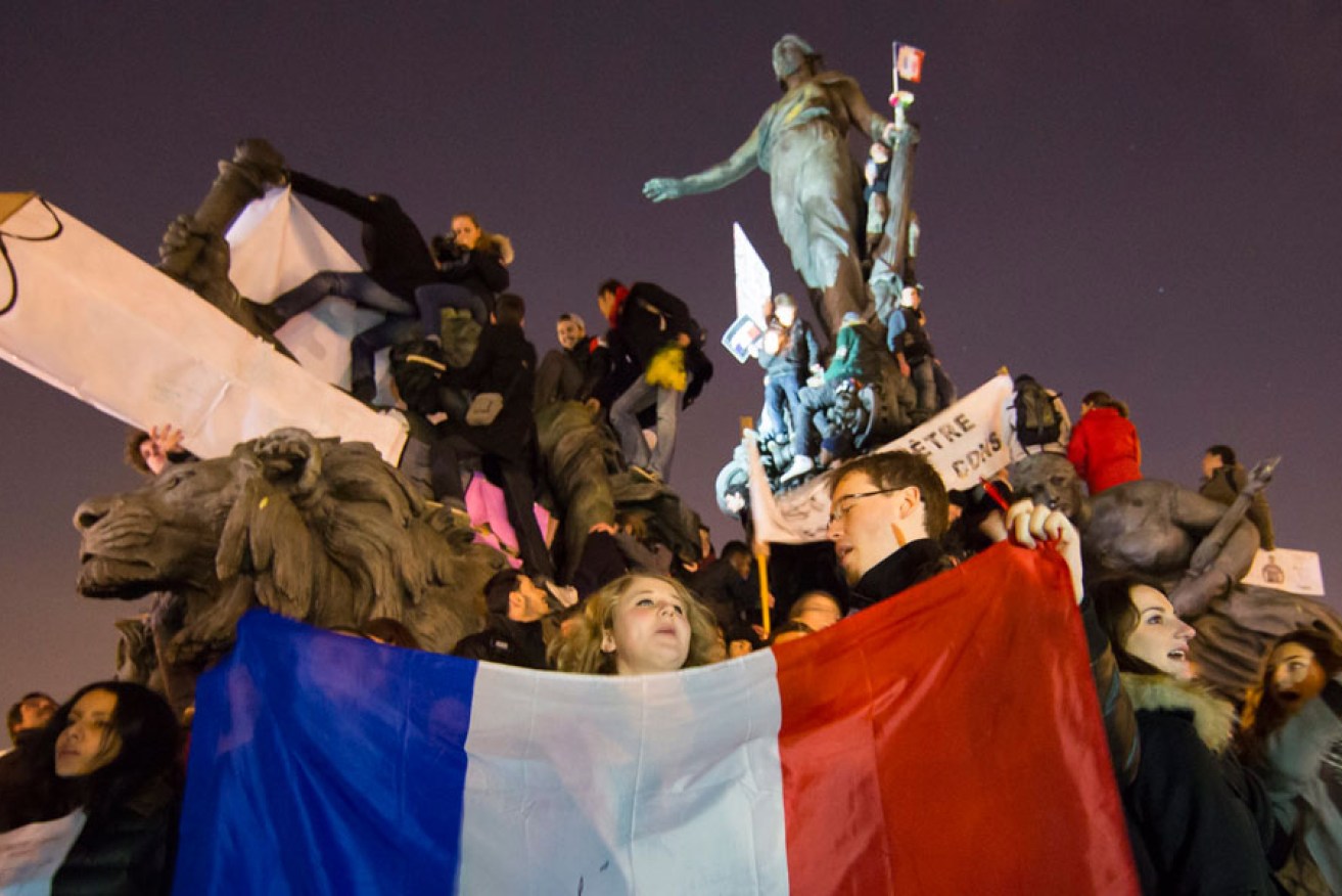 Passionate crowds in the Place de la Nation in Paris. AFP photo