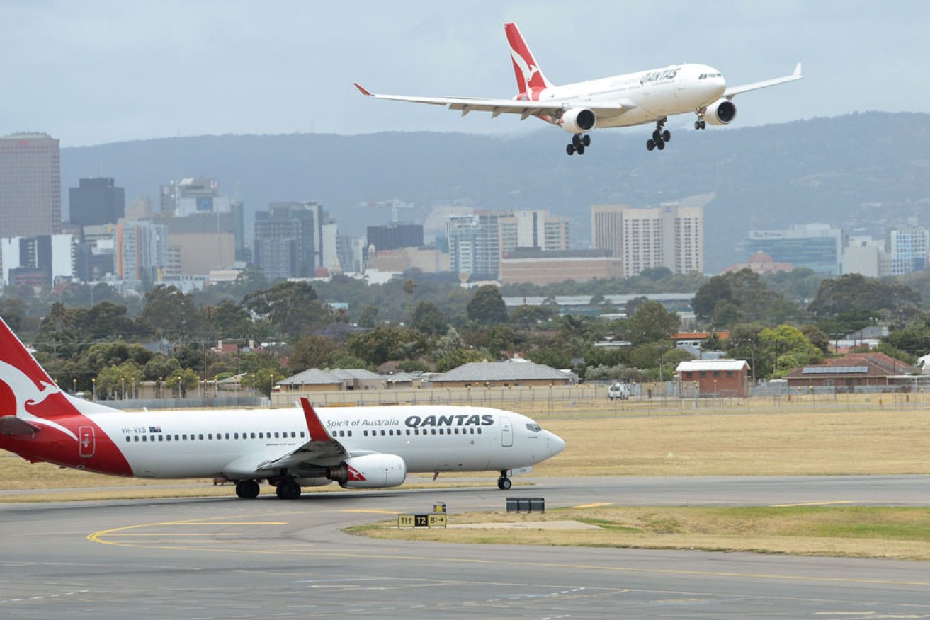 Qantas aircraft at Adelaide Airport.