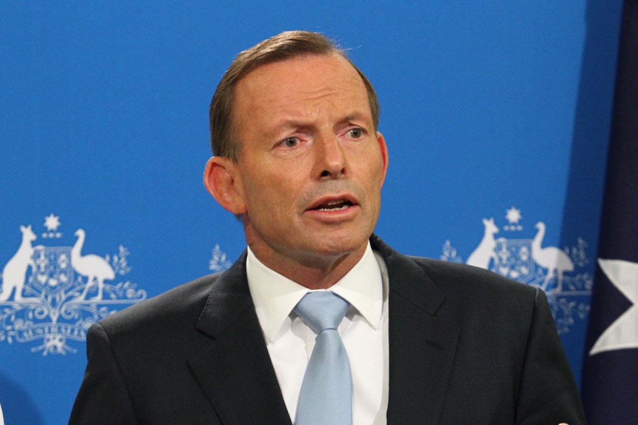 Tony Abbott today: he says he didn't consult his political colleagues on Prince Philip's knighthood. 