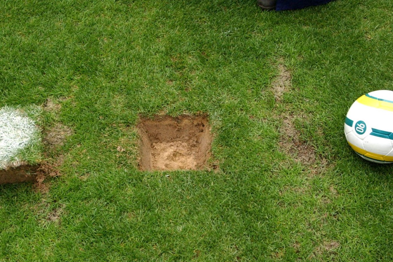 The piece of turf, from where John Aloisi kicked the famous winning penalty goal for the Socceroos to defeat Uruguay in 2005.