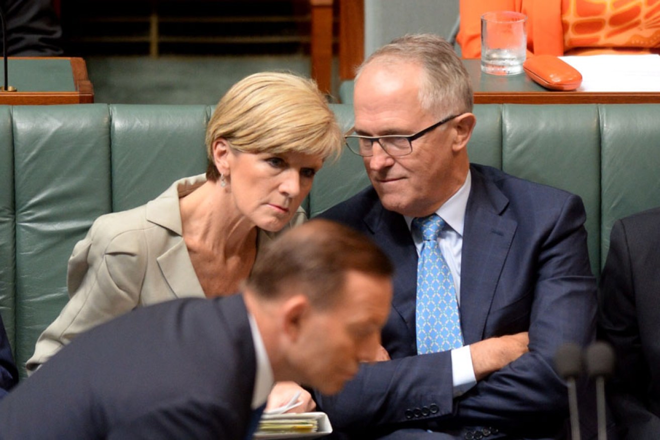 Julie Bishop and Malcolm Turnbull in Question Time.