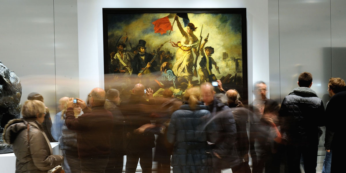 The Eugene Delacroix masterpiece "La Liberté guidant le Peuple" (Liberty leading the people) at the Louvre Lens Museum. AFP photo