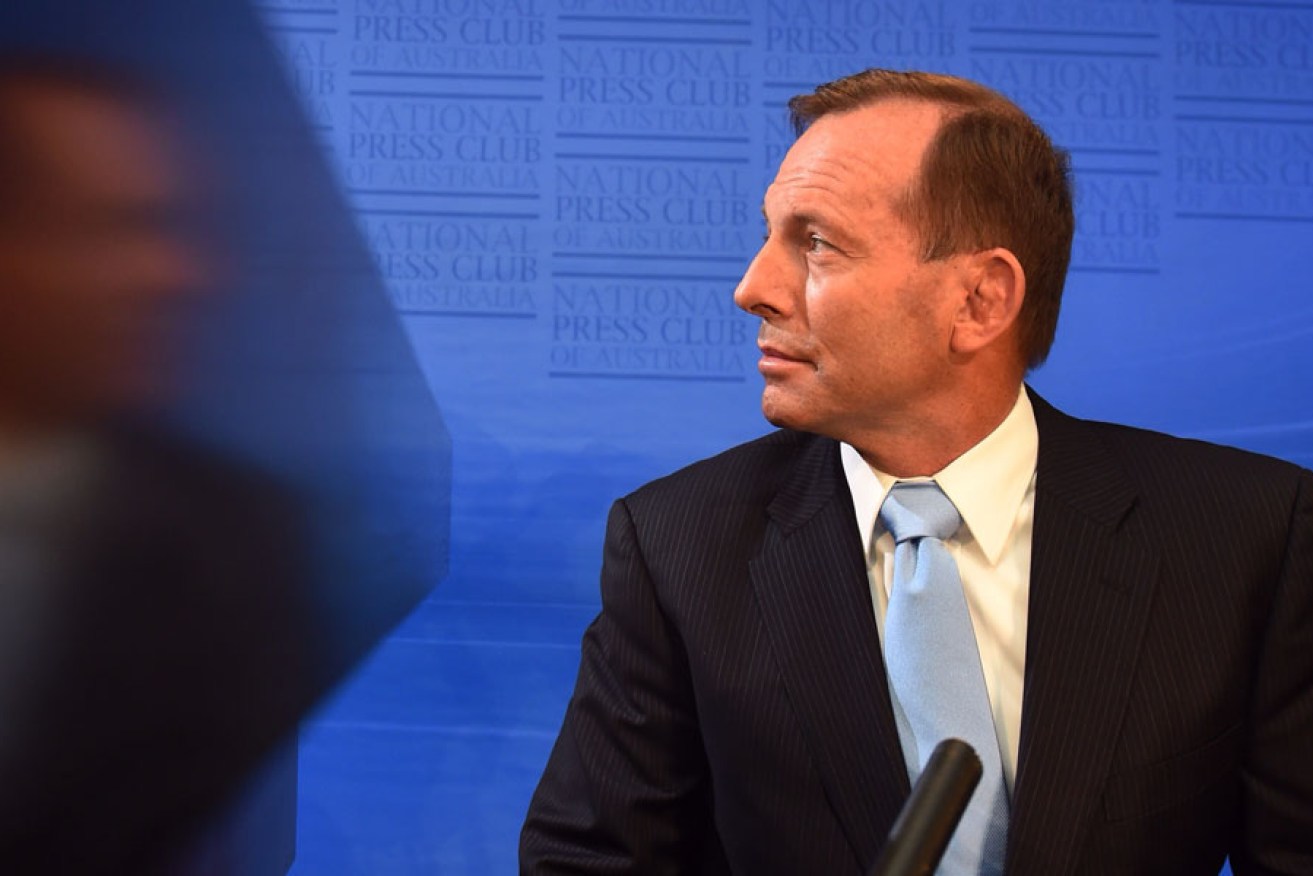 Tony Abbott before his speech at the National Press Club on Monday.