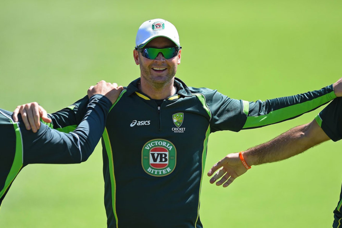 Michael Clarke preparing in Perth for today's match against Afghanistan.