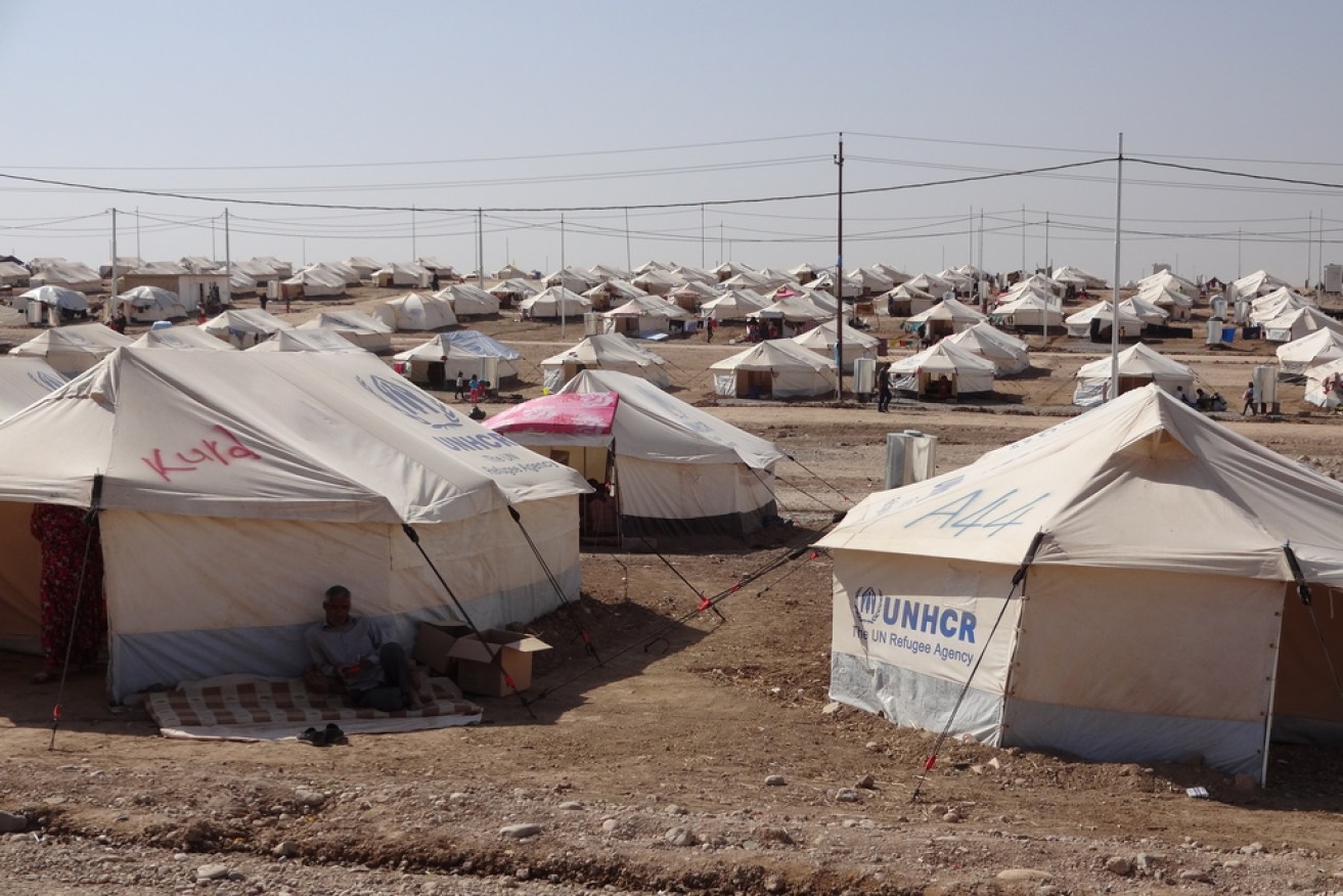 A refugee camp in Dohuk, Iraq, where lawyer Paul White was recently deployed. Mr White, who is speaking at Flinders Law School today, was a Senior Protection Officer with UNHCR.