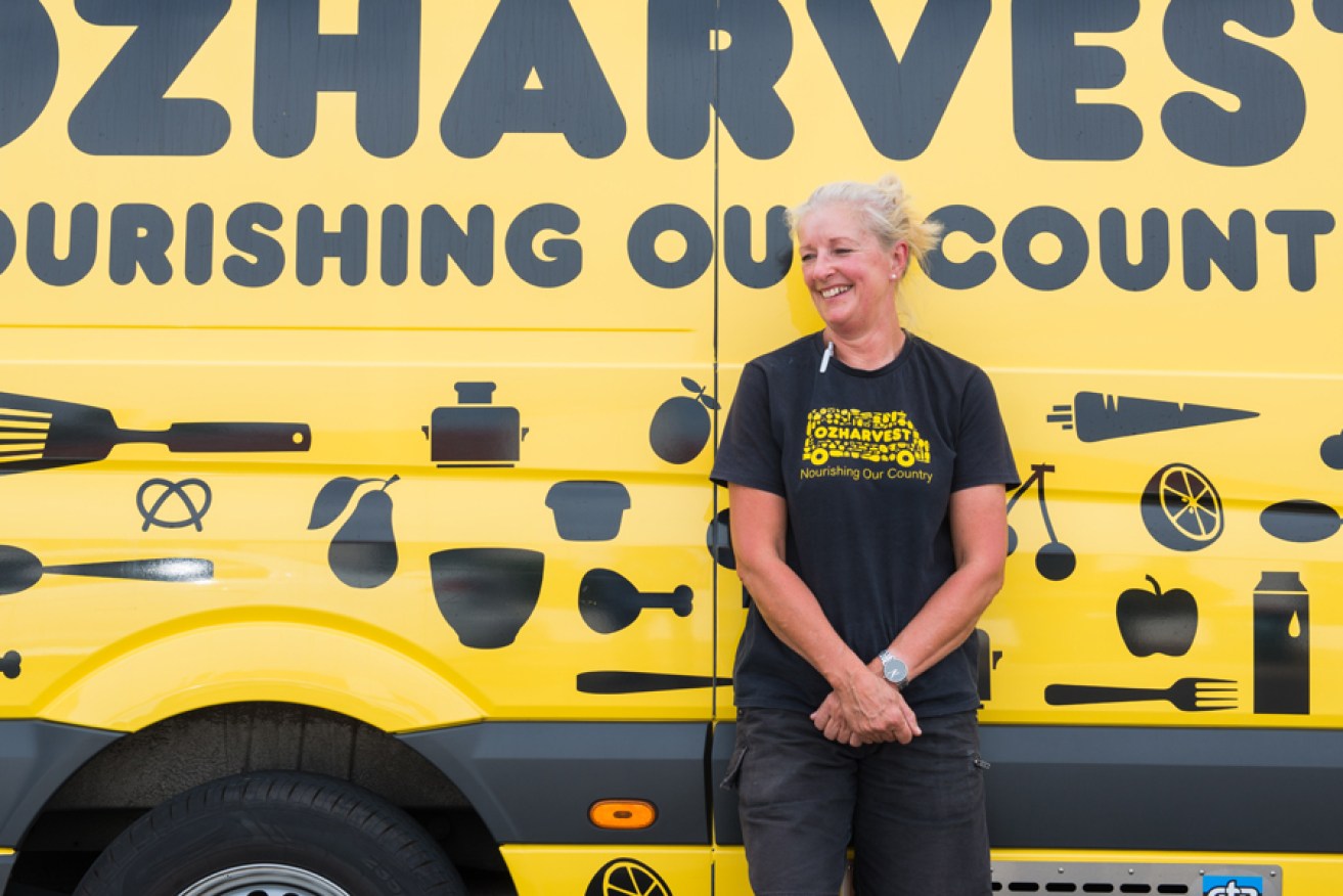 OzHarvest food rescue van "Buttercup" with driver Di Whicker. Photo: Brenton Edwards