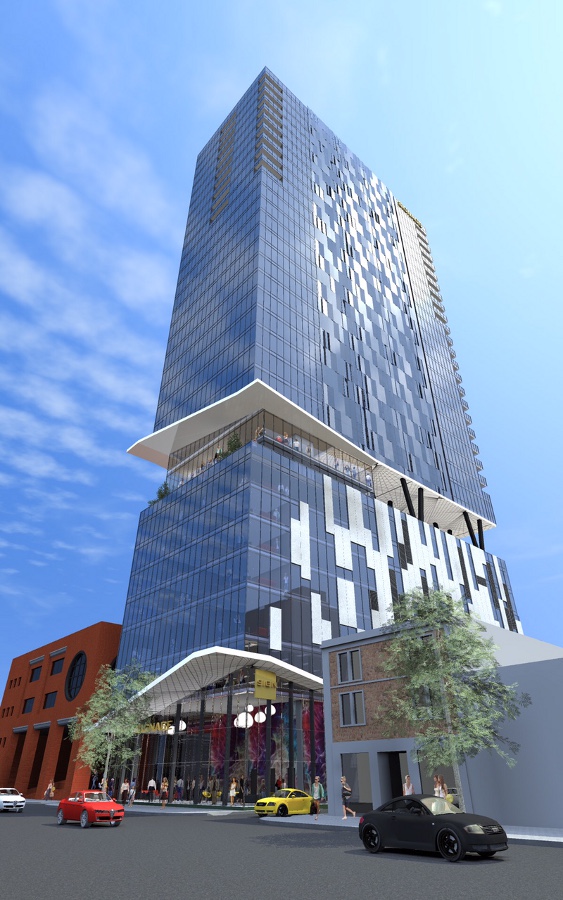 The 32-storey hotel will tower over TafeSA's Adelaide City Campus.