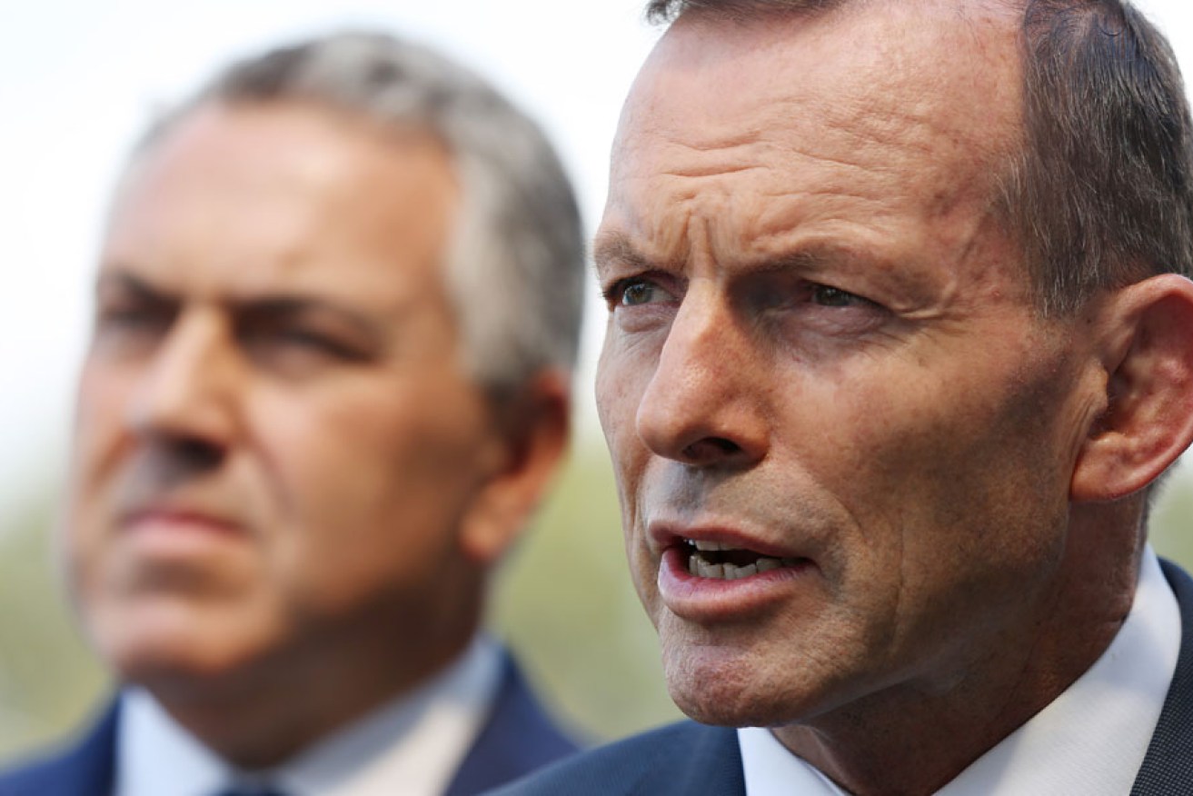 Tony Abbott and Joe Hockey (background)
