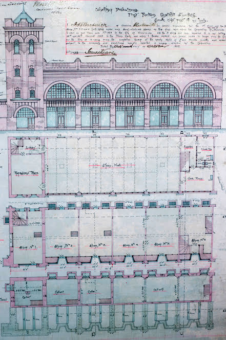 Heritage plans for the Central Market from the State Library show its tower and several underground cellars. 