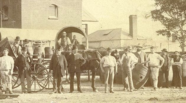 West End Brewery workers, circa 1888. Photo: State Library of SA