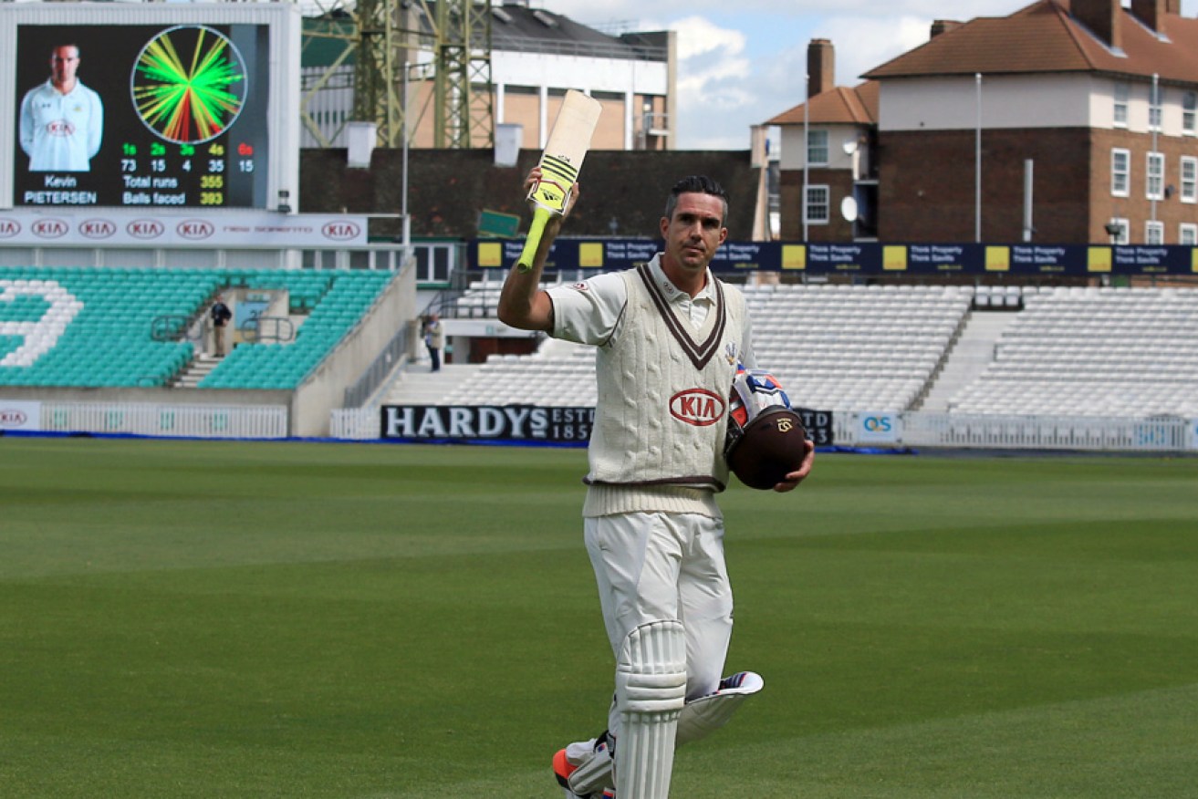Kevin Pietersen acknowledges the crowd as he walks off after scoring 355 not out for Surrey.