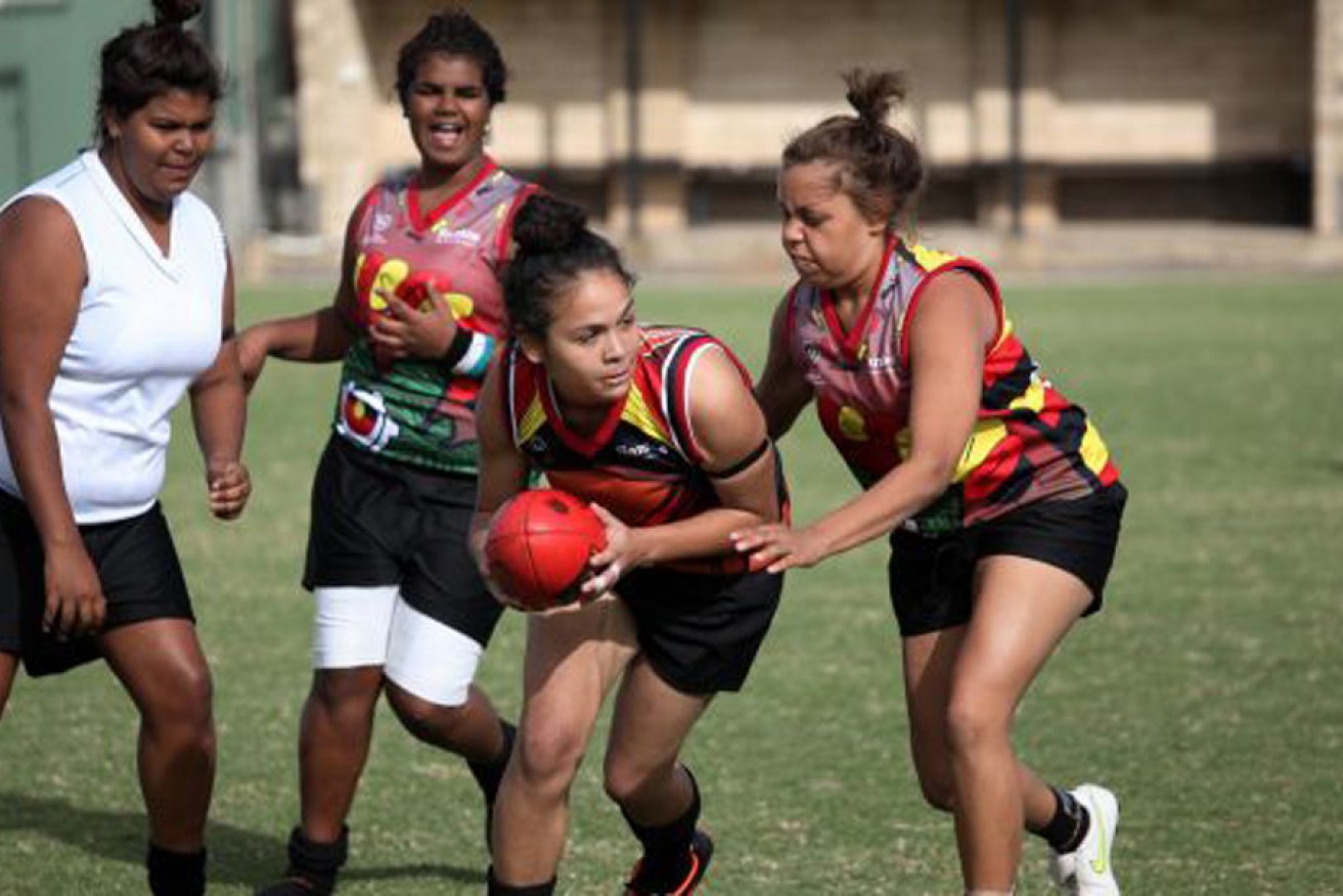Students in the Aboriginal Power Cup carnival. 