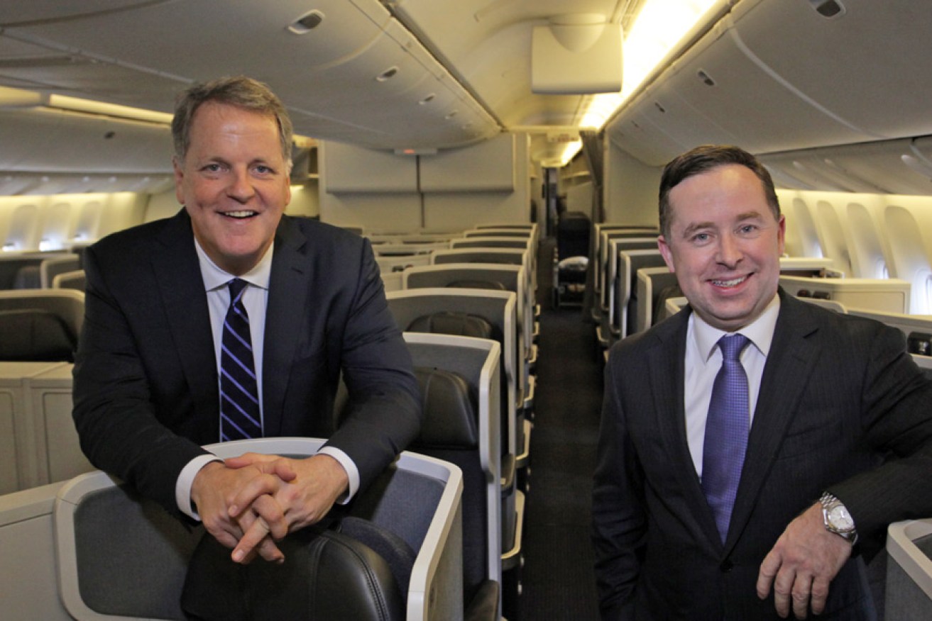 American Airlines CEO Doug Parker with Qantas's Alan Joyce. Photo: supplied