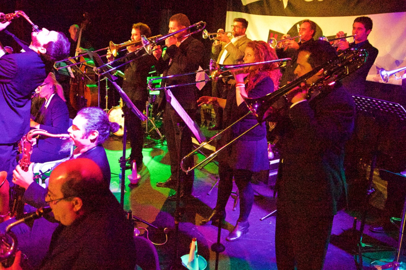 The Mike Stewart Big Band in action. Photo: Peter Tee