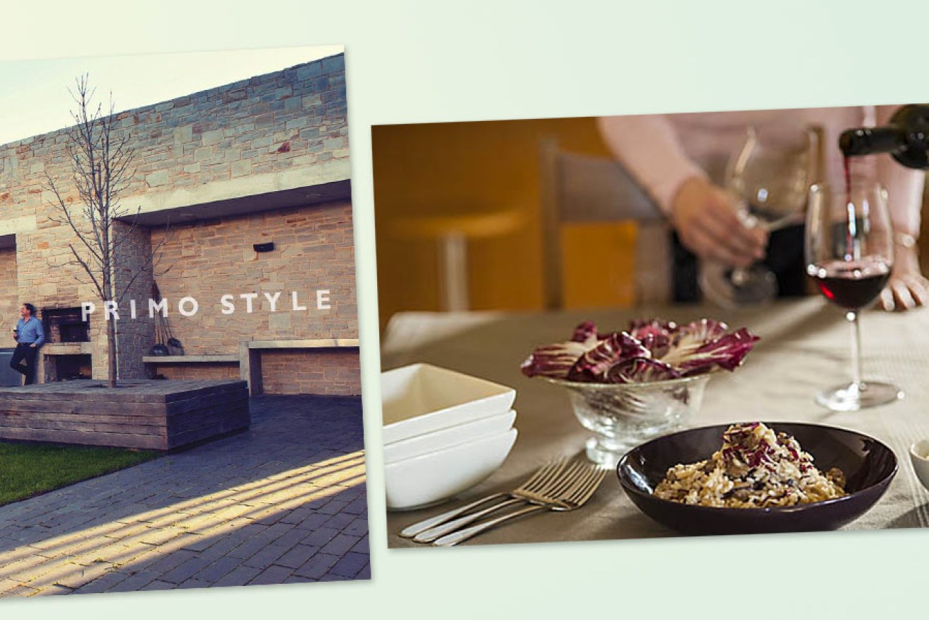 The Primo Style book cover and risotto dish. Photos: Primo Estate/John Kruger