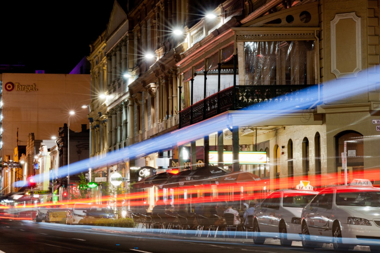 Rundle Street at night. Photo: Nat Rogers/InDaily
