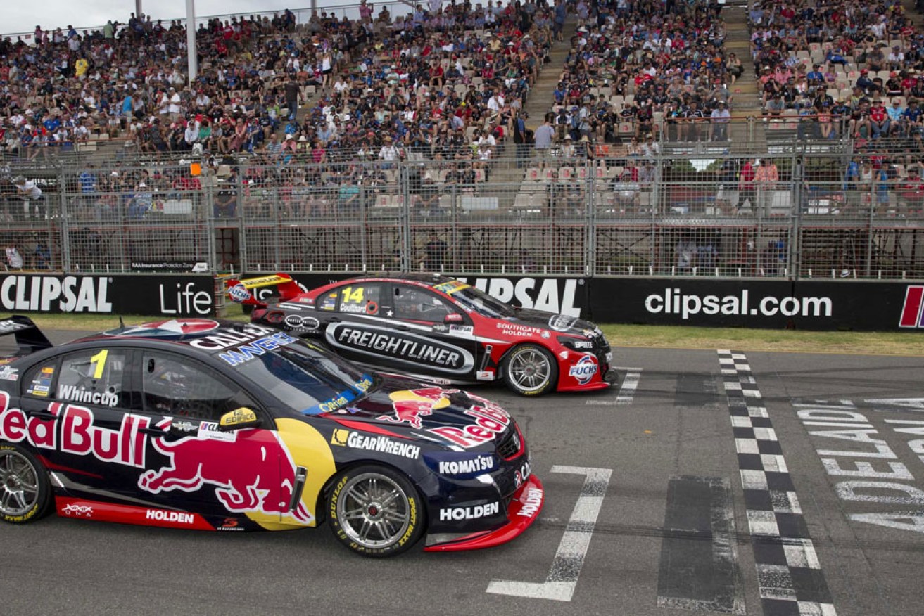 Crowds at the finish line of this year's Clipsal 500.