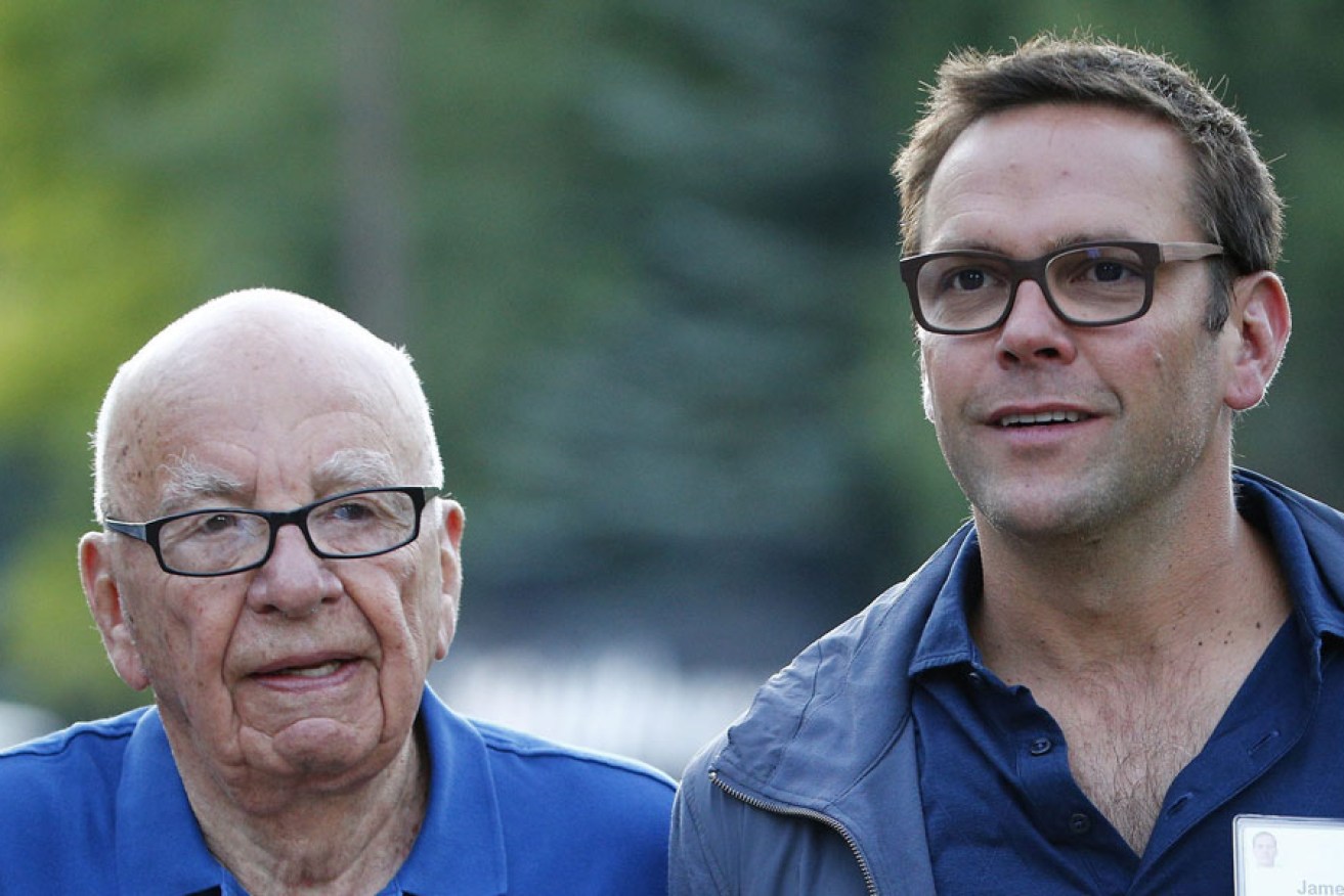 Rupert Murdoch with his son James.