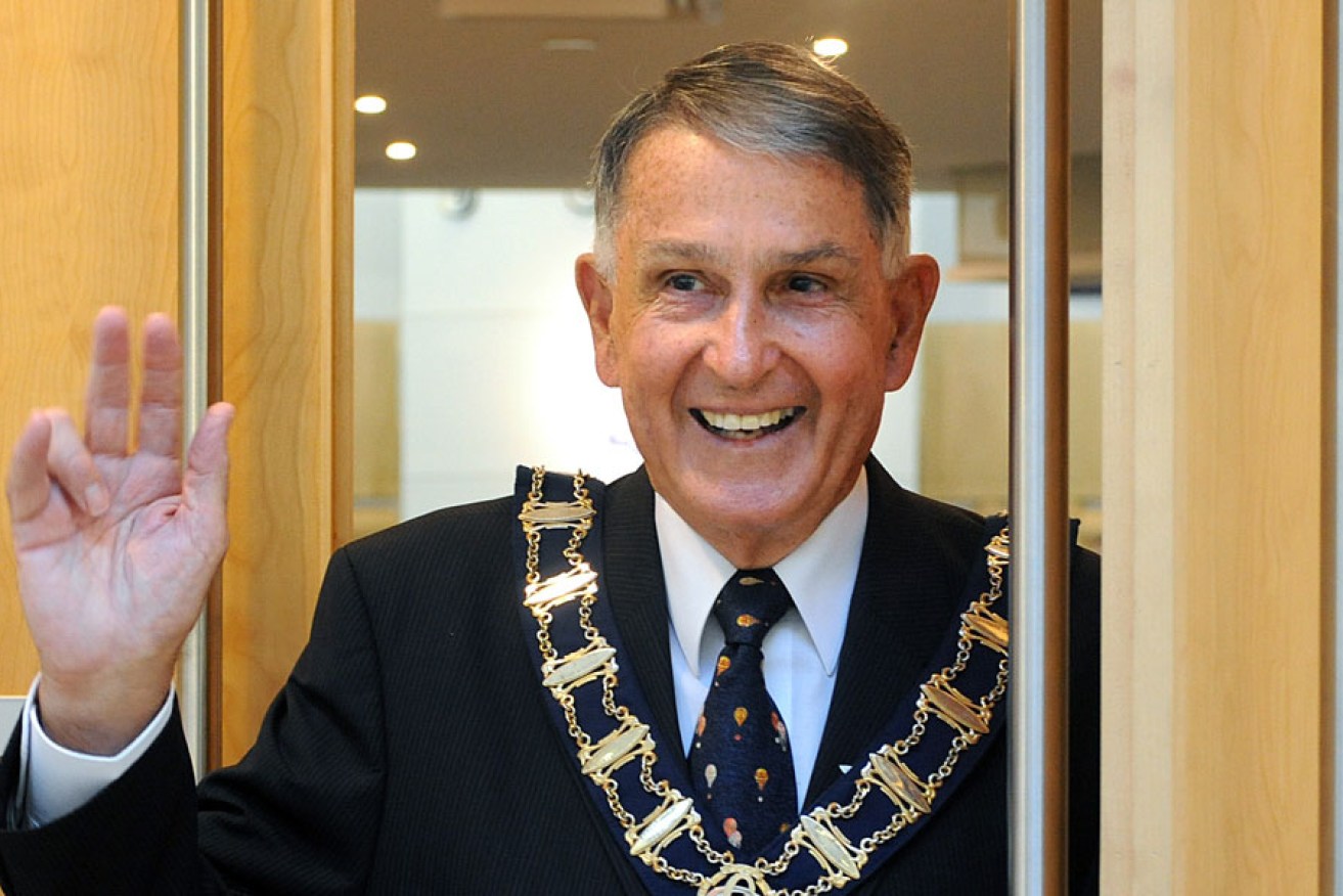 Ron Clarke in 2008, after being sworn in as mayor of the Gold Coast. AAP image