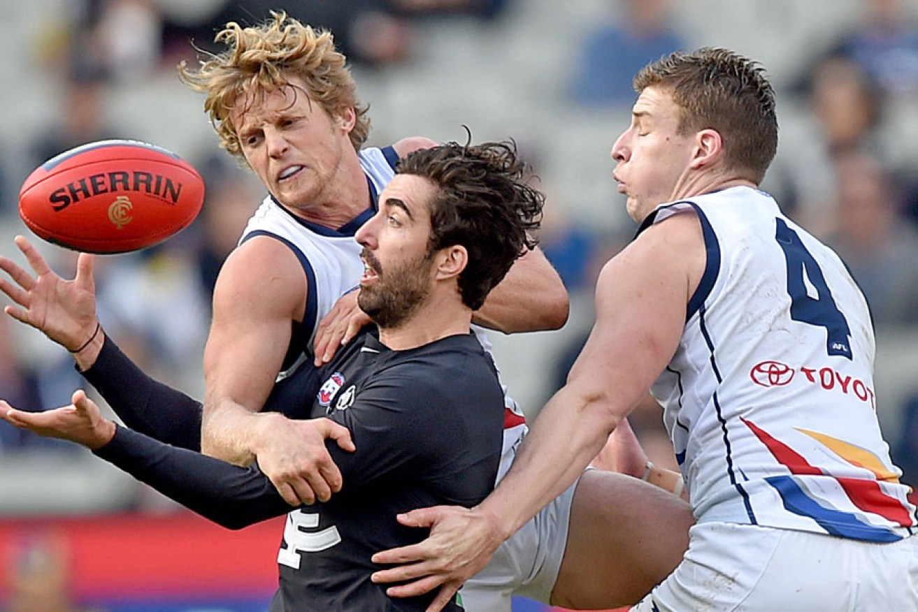Rory Sloane in action against the Blues. 