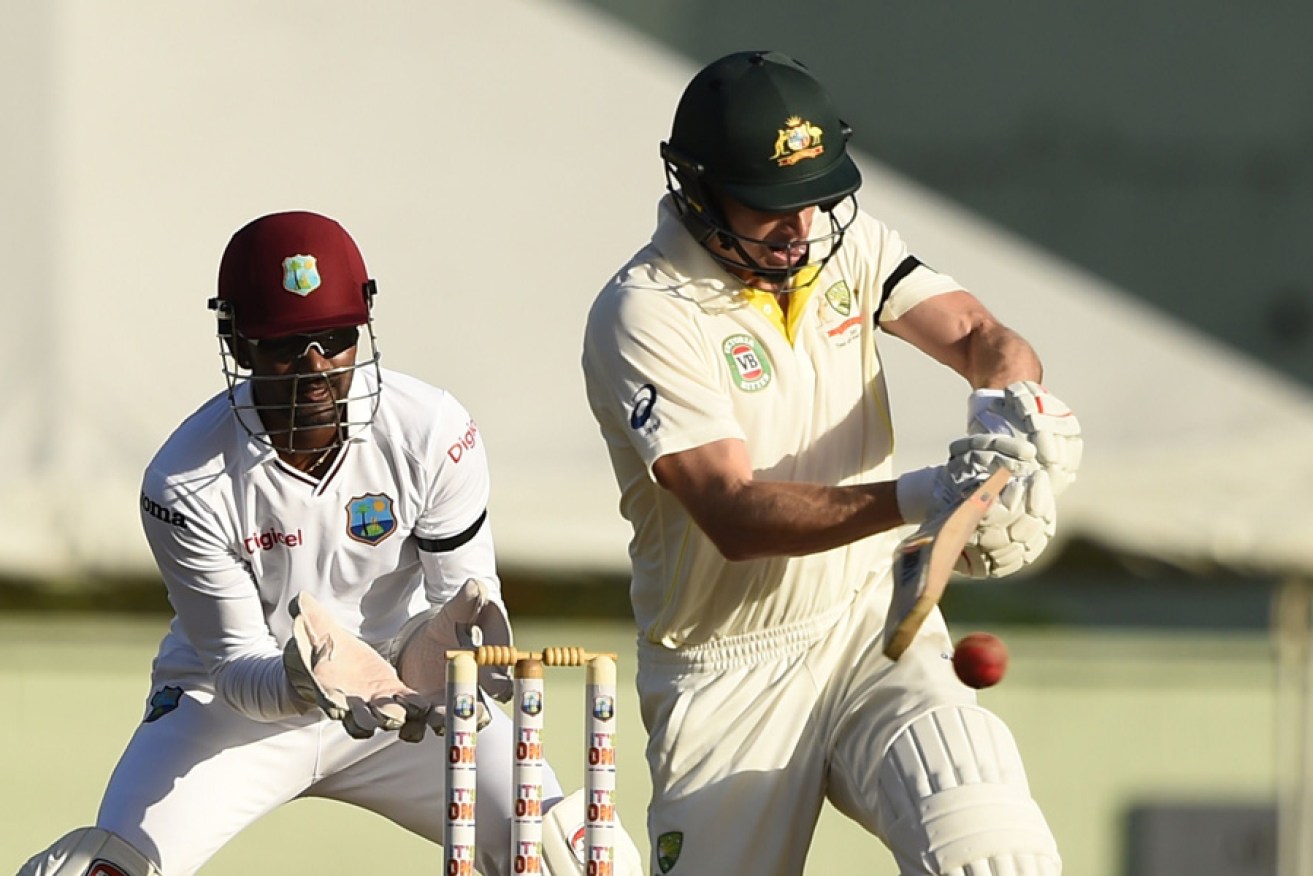 Test debutant Adam Voges at the crease late on day one.