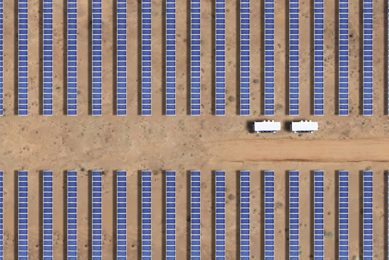 An impression of part of the solar array to be built at the DeGrussa mine. Photo: Supplied by Sandfire