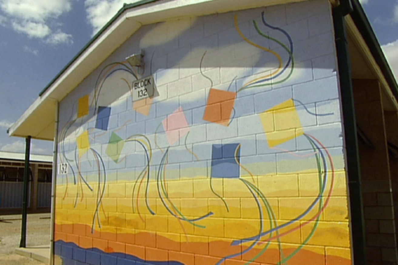 The Freedom mural painted by asylum seekers at Woomera. Image: Screen Australia