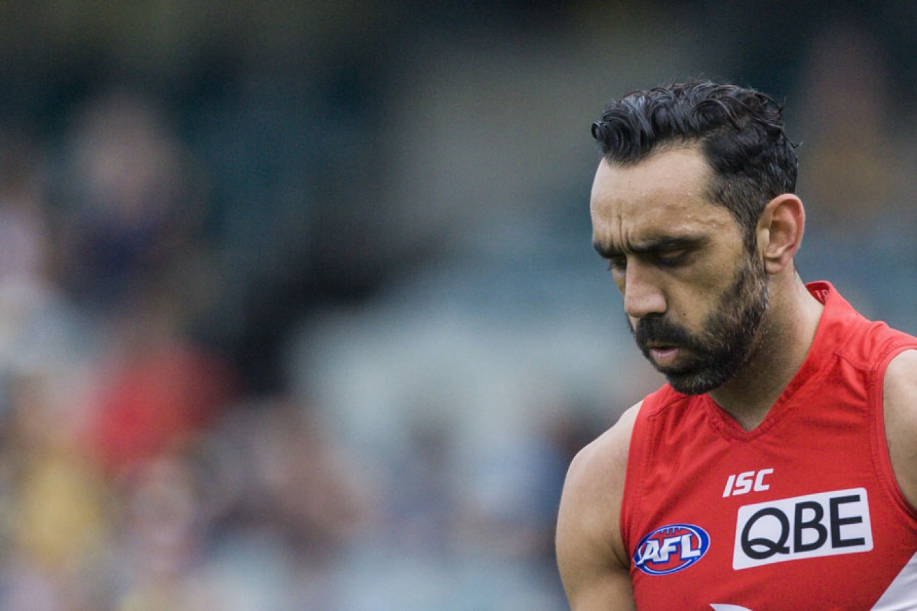 A Swans draftee "liked" Facebook pages critical of team legend Adam Goodes.