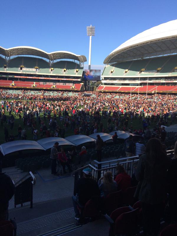The scene at Adelaide Oval today. Source: Adelaide Football Club/Twitter 
