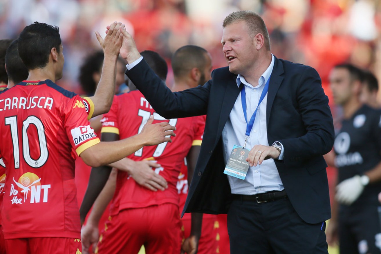 Josep Gombau during his successful stint as Adelaide United mentor.