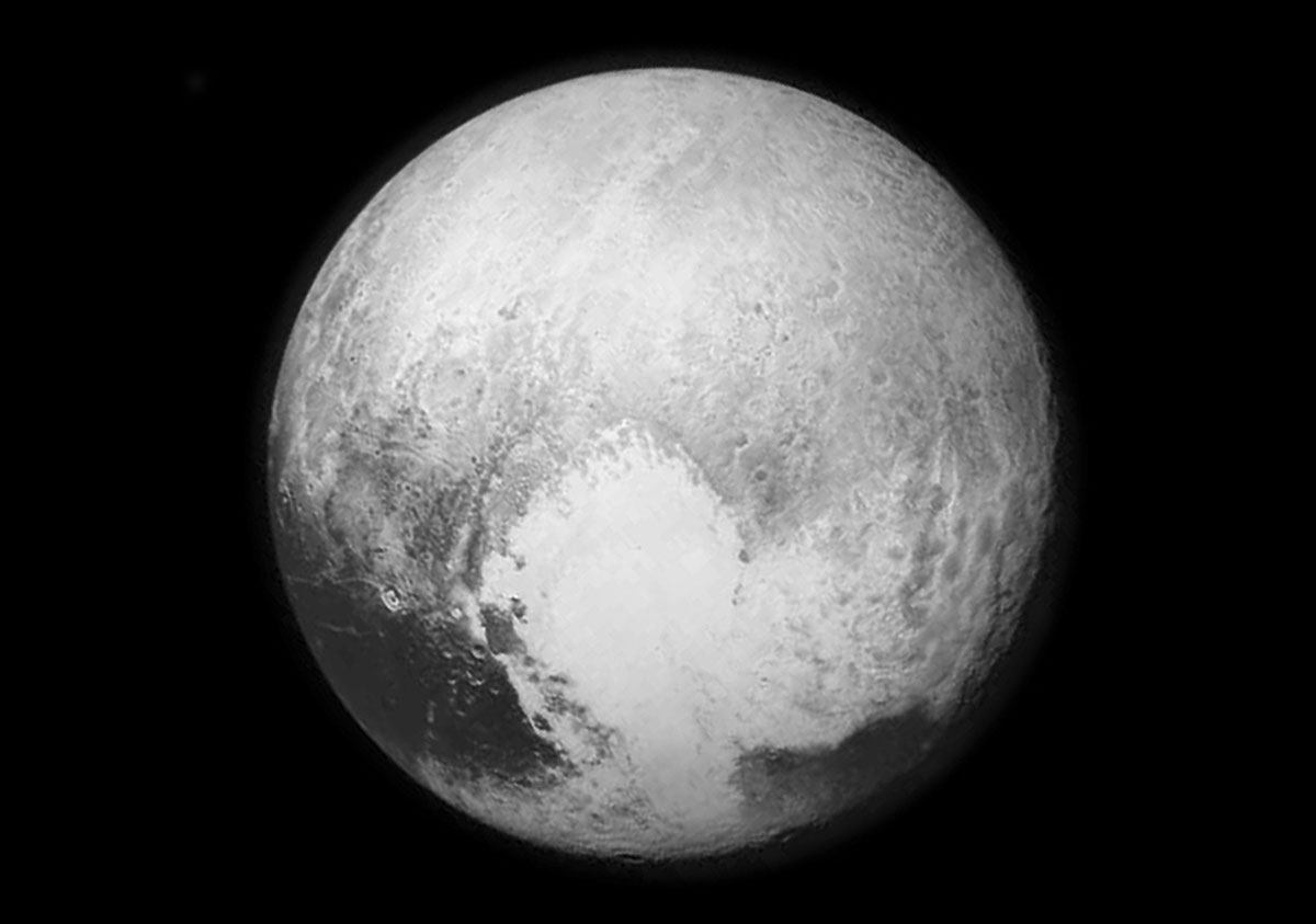 A NASA picture of Pluto taken form the New Horizons spacecraft, 768,000km from the surface. This is the last and most detailed image sent to Earth before the spacecraft's closest approach to Pluto overnight.