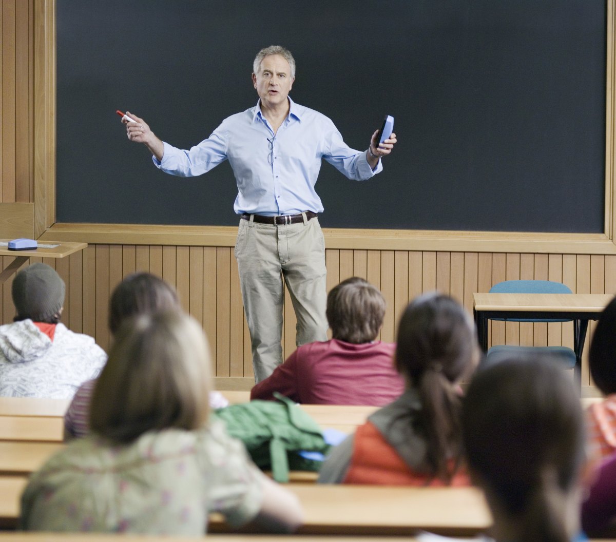 A uni lecture which is just a monologue can easily be replaced by a video. Stock image