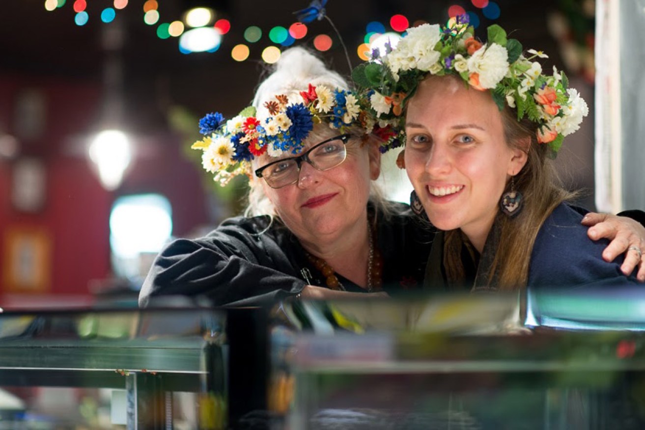 Inga Perkons-Grauze and Laura Daenke at The Latvian Lunchroom. Photo: Nat Rogers/InDaily