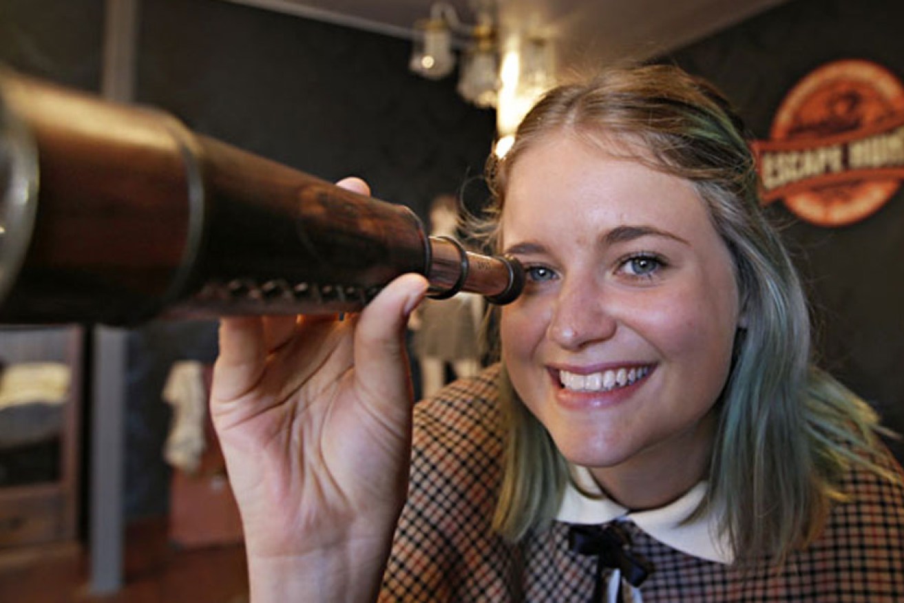 Ashleigh Laing, a "Gamemaster" at the Perth Escape Hunt Experience.