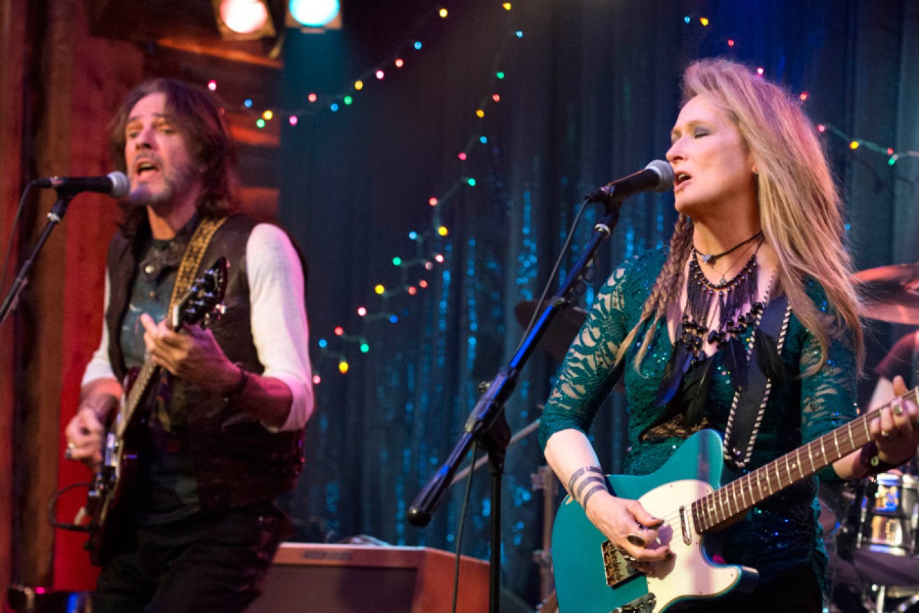 Rick Springfield and Meryl Streep in a scene from Ricki and the Flash. Photo: supplied