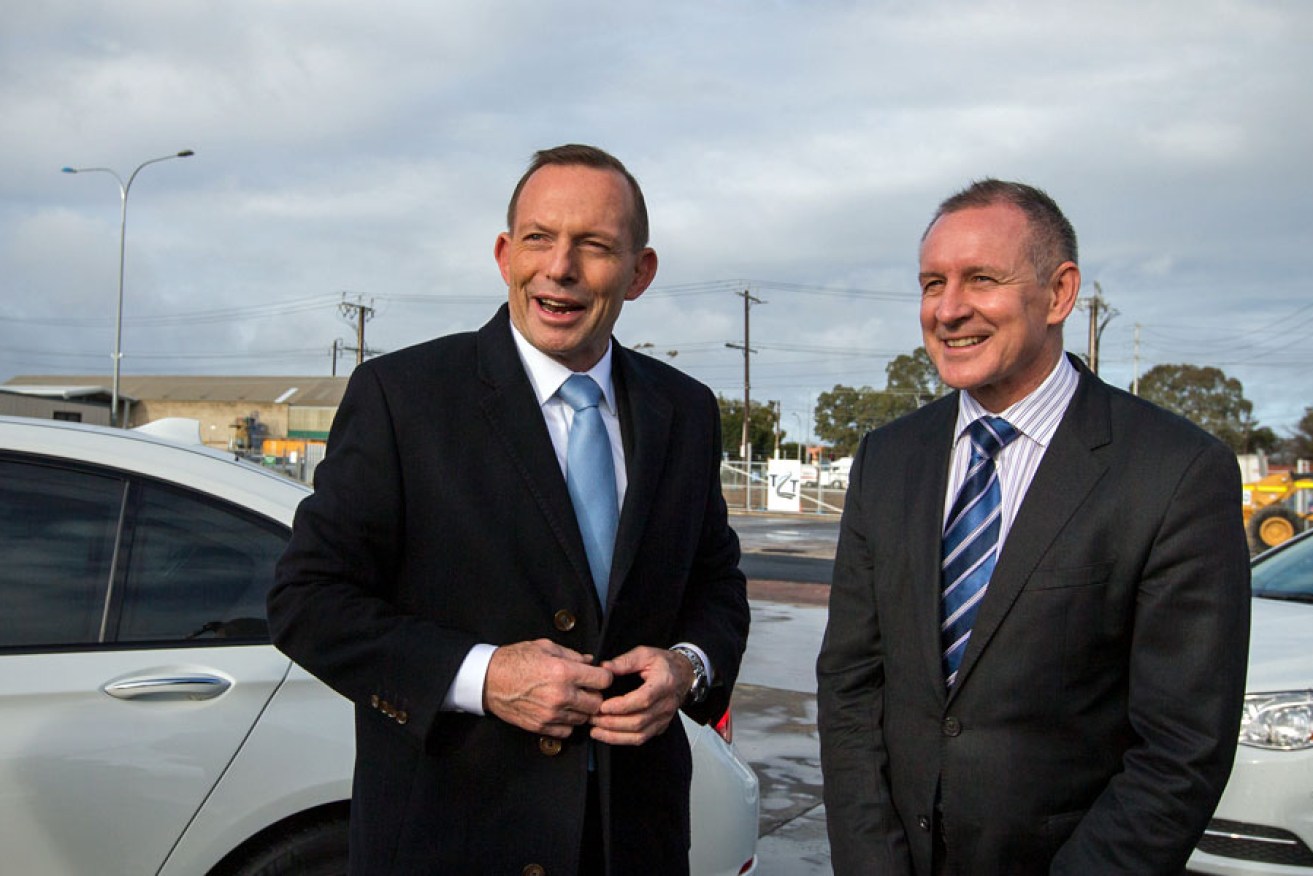 The blossoming bromance between Tony Abbott and Jay Weatherill on display this week. AAP image